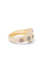 Diamond Hearts Pinky Ring, 18k Yellow Gold & Diamond